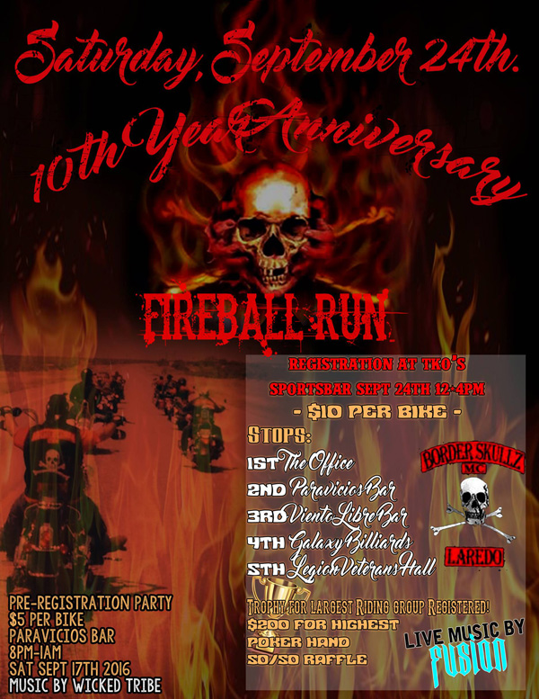 Border Skullz MC Fireball Run